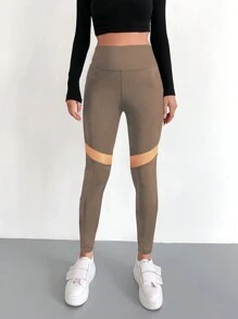 EURMUSE Women's High Waisted Leggings - Apricot - View 1