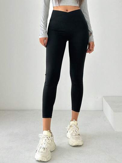 DAZY 女士高腰七分紧身裤秋季打底裤