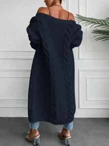 EURMUSE Women'S Solid Color Cardigan - Dark Grey - View 2