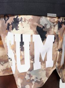 SUMWON Nylon Short With All Over Print - Khaki - View 5