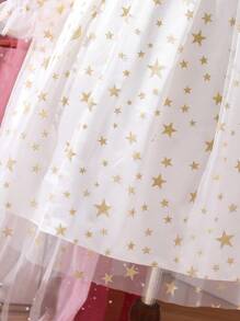 Vestido Sin Mangas De Malla Dorada Brillante Para Chicas Adolescentes