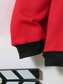 男嬰卡通蜘蛛人字母印花連帽衫和褲子套裝 - 彩色 - 查看 8