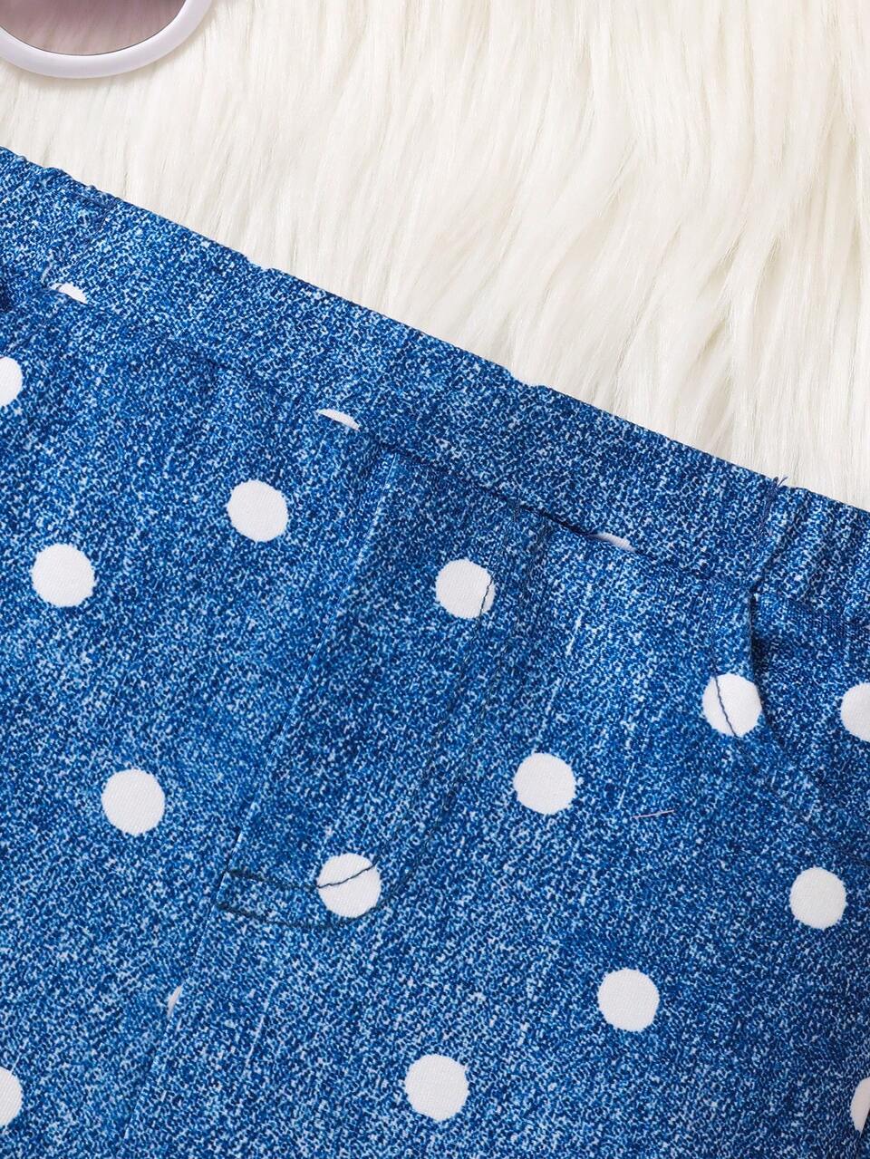 Baby Girl Casual Polka Dot Elastic Waist Pants