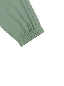 Manfinity Homme 男款翻轉口袋束口裤 - 綠色 - 查看 5