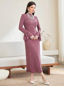 Modelyn Vestido Con Volantes Para Mujer - Rojo violeta - Ver 6