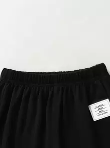 SHEIN Playful Pals 嬰幼兒男寶寶多色拼接休閒短袖t恤和褲子套裝,百搭風格 - 彩色 - 查看 6