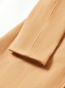 Men's Solid Color Turn-down Collar Trench Coat - Khaki - View 6