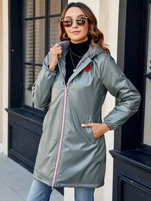 Giolshon Women's Casual Hooded Down Jacket With Pockets, Lightweight Quilted Coat With Faux Fur Lining, Suitable For Spring/Autumn/Winter Daily Wear - Green - View 4