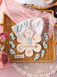 Newborn Baby Milestone Wooden Number Board Set, Perfect For Photo Props - Multicolor - View 1