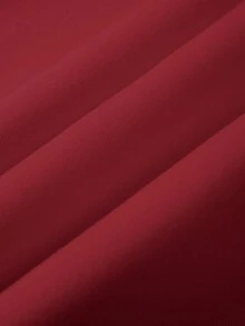 SHEIN LUNE 大码字母印花保暖内衬运动衫 - 酒紅色 - 查看 5