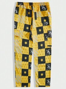 ROMWE MEN Harry Potter | ROMWE Men Star Printed Drawstring Waist Pants - Multicolor - View 2