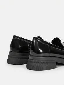 CUCCOO BIZCHIC Women's Fashionable Thick Soled Oxford Shoes - Black - View 5