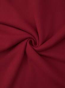 SHEIN LUNE 純色圓領毛絨衫 - 酒紅色 - 查看 5