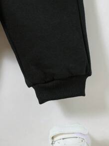 男嬰卡通蜘蛛人字母印花連帽衫和褲子套裝 - 彩色 - 查看 9