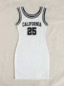 SHEIN EZwear Women's Mesh Basketball Sports Dress - Black and White - View 5