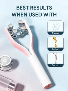 JMMO 面部按摩器，滚轮射频和 V 形面部按摩器滚轮振动，面部手臂眼腰腿护肤工具，美容及个人护理必备仪器圣诞礼物，秋冬季假期露营必备品度假配件，露营用品