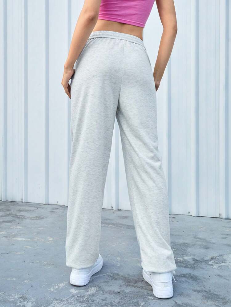 Women'S Drawstring Sports Pants With Color Block Stitching