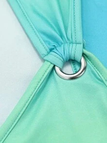 女士漸層鑽洞肩t恤 - 彩色 - 查看 3