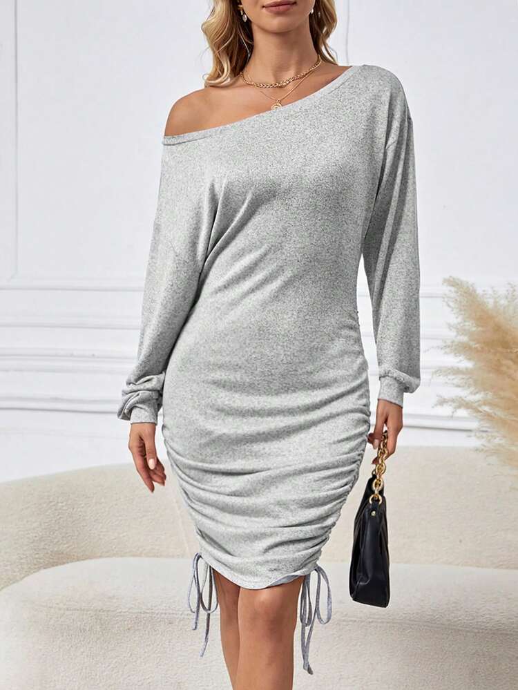 Women's Asymmetrical Collar Slim Dress