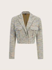 SHEIN Privé Của phụ nữ Checkered Áo vest - Nhiều màu - Xem 2