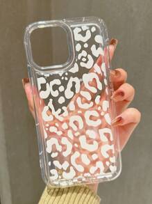 Ariqdhaksinargha Artist Girlcore Transparent Leopard Pattern Shockproof Phone Case, Holiday - White - View 2