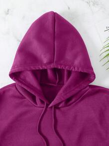 SHEIN EZwear Của phụ nữ Loại bướm In ấn Áo nỉ có mũ Với Trở lại In - Màu tím - Xem 6