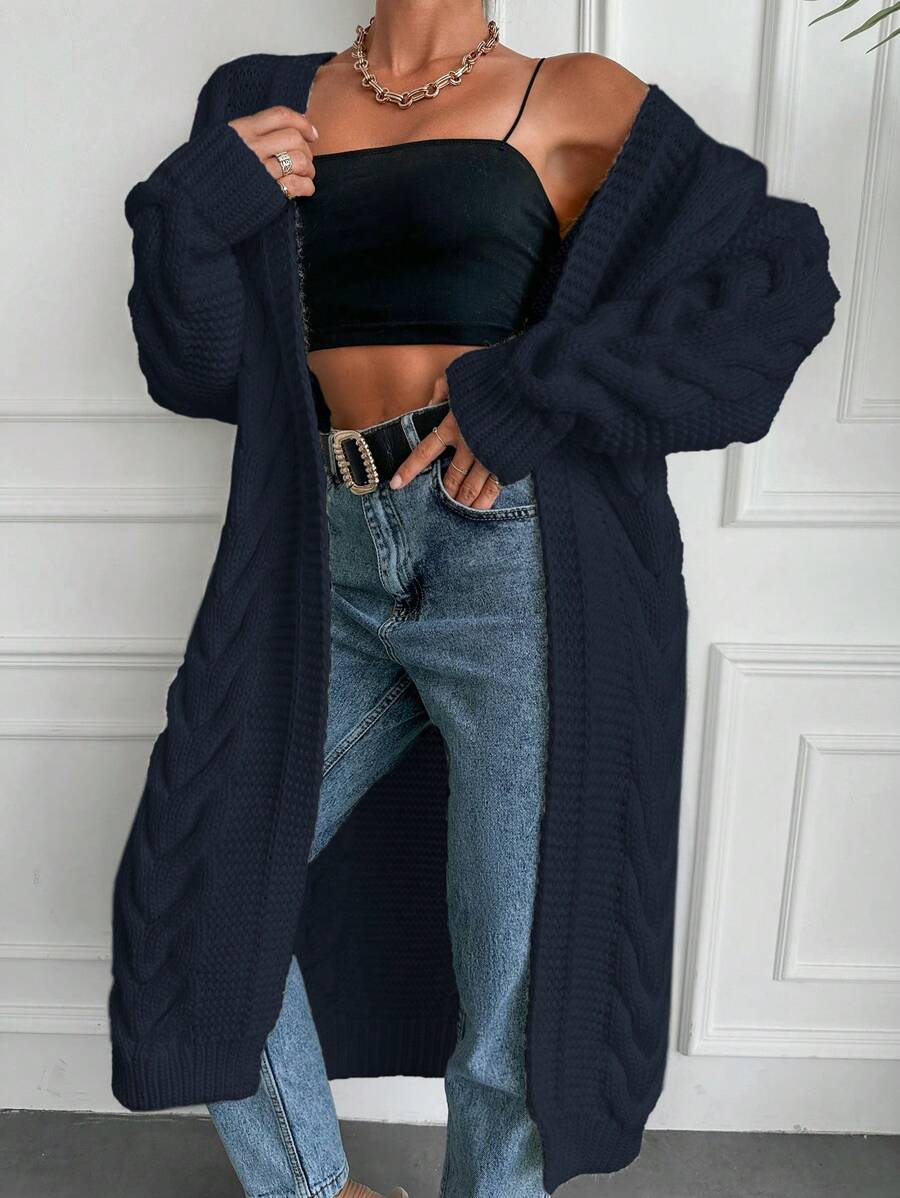 EURMUSE Women'S Solid Color Cardigan - Dark Grey - View 1