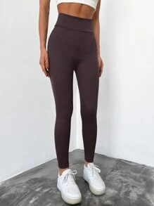 RueChic Mallas Cortas Para Mujer - Marrón Chocolate - Ver 3