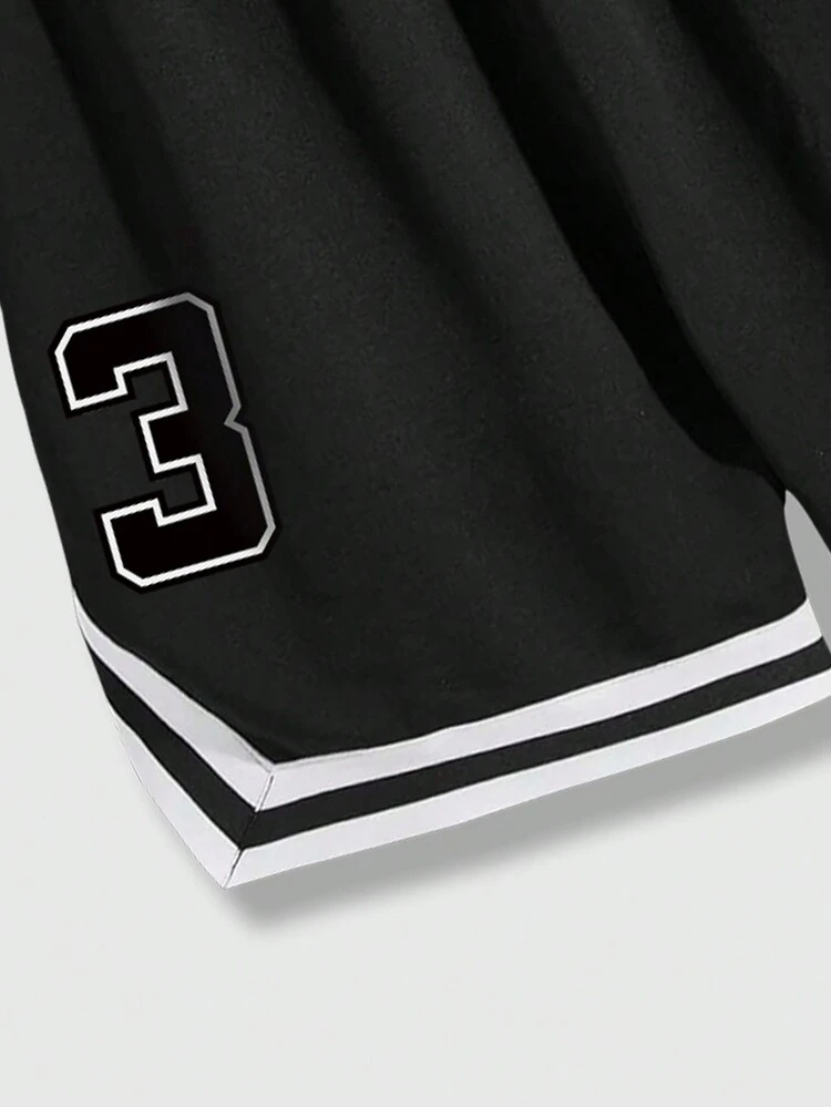 Men's Letter Print Short Sleeve T-Shirt And Shorts Set