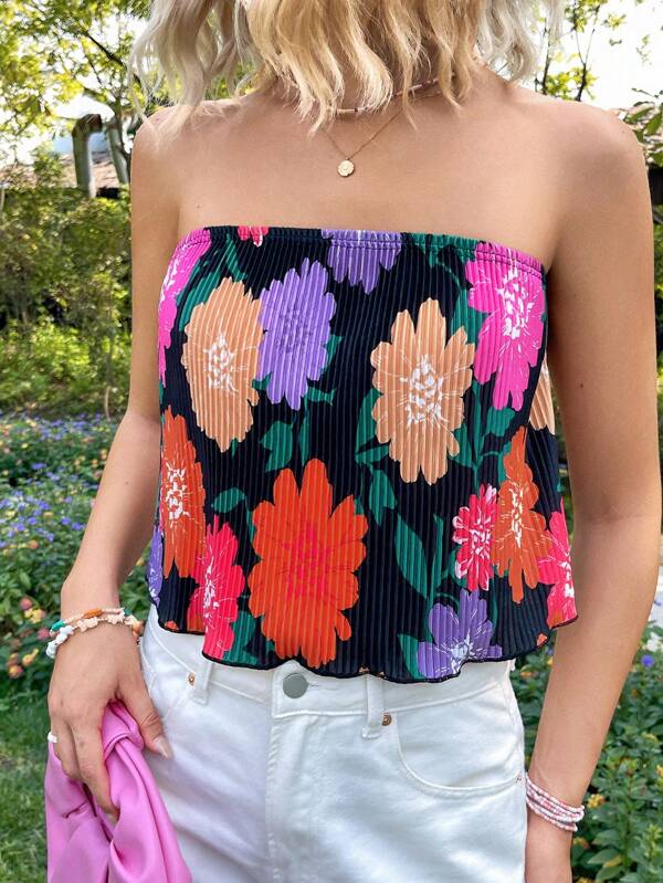 Soleia Women'S Floral Printed Tube Top
