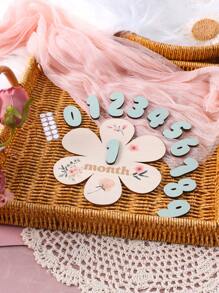 Newborn Baby Milestone Wooden Number Board Set, Perfect For Photo Props - Multicolor - View 2