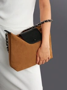 BizChic 鏈條裝飾凸起細節肩背包 - 棕色 - 查看 12