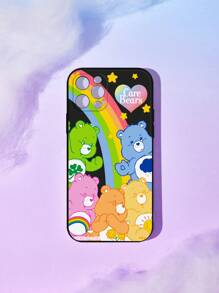ROMWE X Care Bears Care Bea Rainbow Hand-Painted Black Phone Case Compatible With Iphone 12 13 14 Series And Other Smartphone Models - Multicolor - View 5