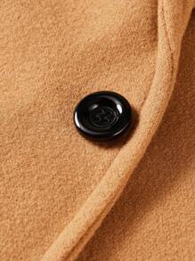 Men's Solid Color Turn-down Collar Trench Coat - Khaki - View 4