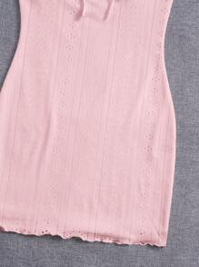 SHEIN EZwear 針織女士細肩帶裙 - 粉色 - 查看 4