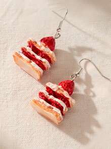 ROMWE Kawaii 草莓蛋糕造型耳環