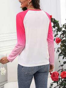 SHEIN LUNE Của phụ nữ Giải trí Tay áo dài Áo thun Nổi bật Tim Và In bướm - Nhiều màu - Xem 2