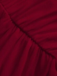 SHEIN ICON Slim Fit Asymmetrical Hem Skirt - Burgundy - View 3