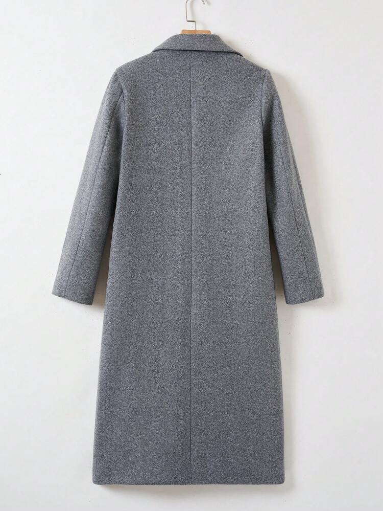 Women's Plaid Woolen Coat With Letter Pattern Lining In Fall/Winter