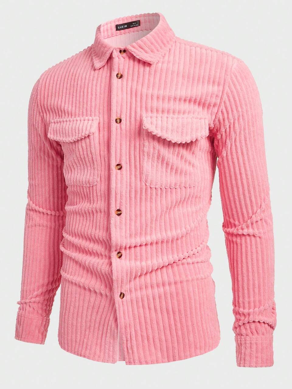 Men's Flap Pocket Woven Long Sleeve Shirt