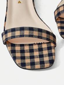 CUCCOO DOLLMOD Women's Chunky Heel Colorblocked Square Toe Sandals With Ankle Strap - Multicolor - View 4