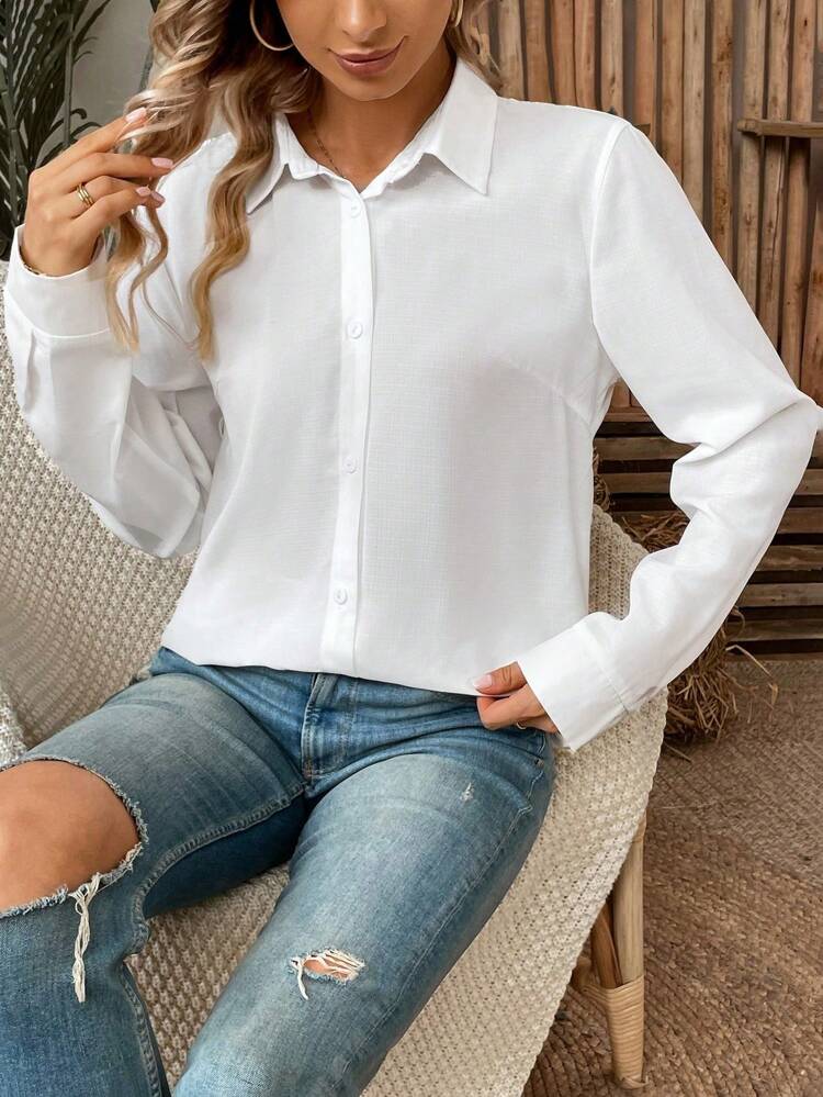 Women's Lace Splicing Button Down Shirt Fall Cloth For Women