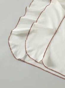 SHEIN Swim Ruffle Cắt tỉa Váy che Lễ cưới - Màu be - Xem 5