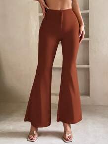 SHEIN VCAY Plus Size Elegant Flared Pants, Suitable For Vacation, Party, Gathering, Commute, Retro Style, Autumn/Winter