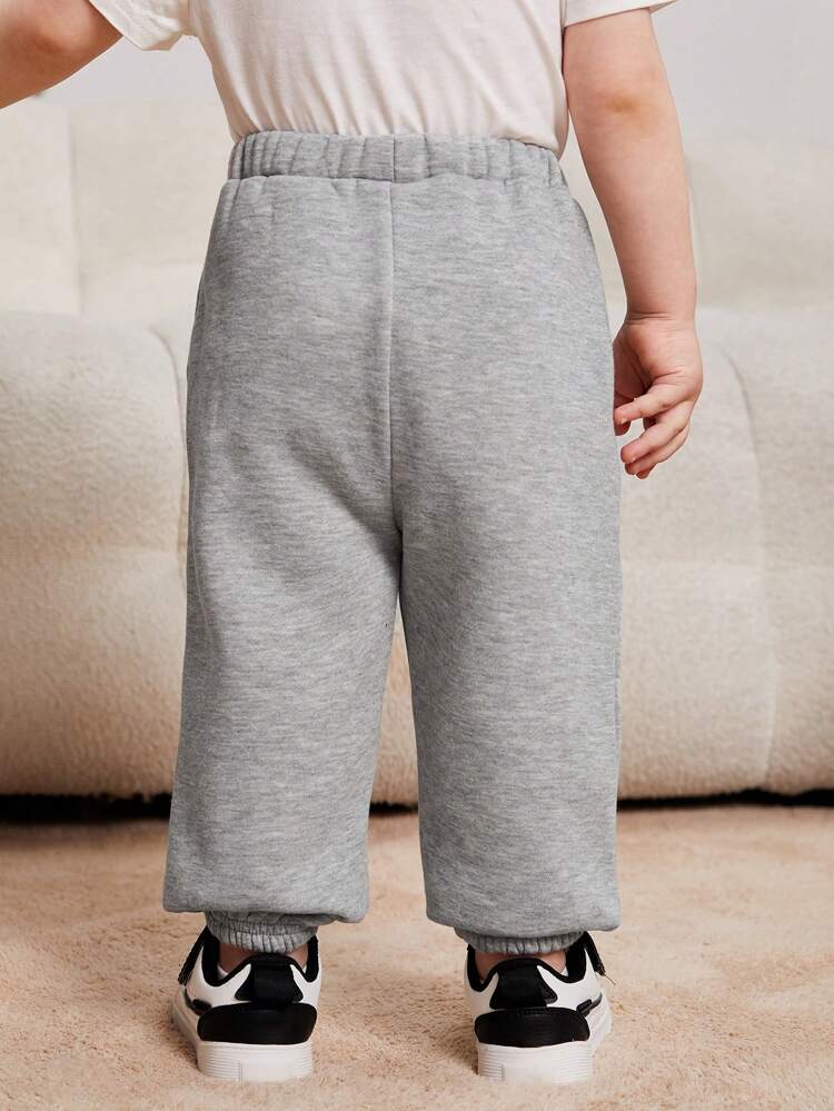 Baby Boys' Letter Print Drawstring Waist Long Pants