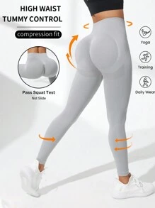 Easithlete Quần Leggings Thể thao Nữ - Màu Xám nhạt - Xem 1