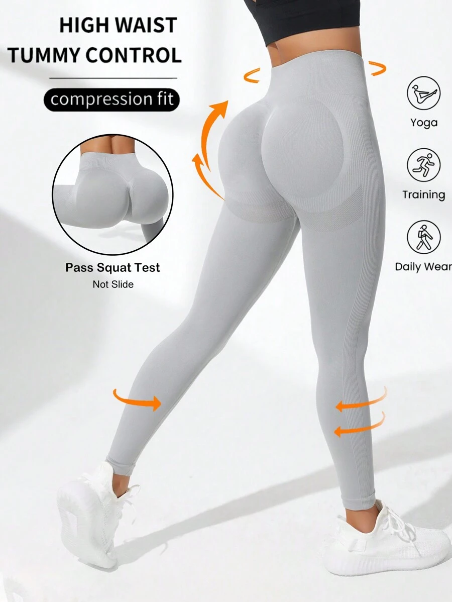Easithlete Quần Leggings Thể thao Nữ - Màu Xám nhạt - Xem 1