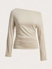 SHEIN Privé 2入組女士褶皺寬鬆T恤 - 黑色 - 查看 11