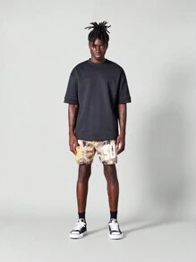 SUMWON Nylon Short With All Over Print - Khaki - View 3