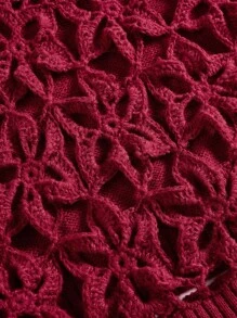 SHEIN MOD 女士圓領毛衣背心 - 紅色 - 查看 4